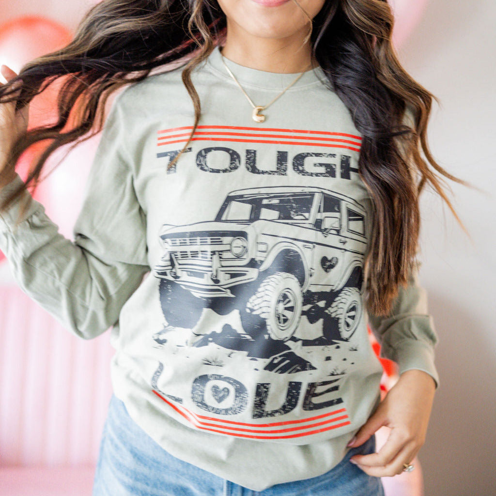 Tough Love Bronco - LONG SLEEVE Comfort Colors Tee Little Mama Shirt Shop