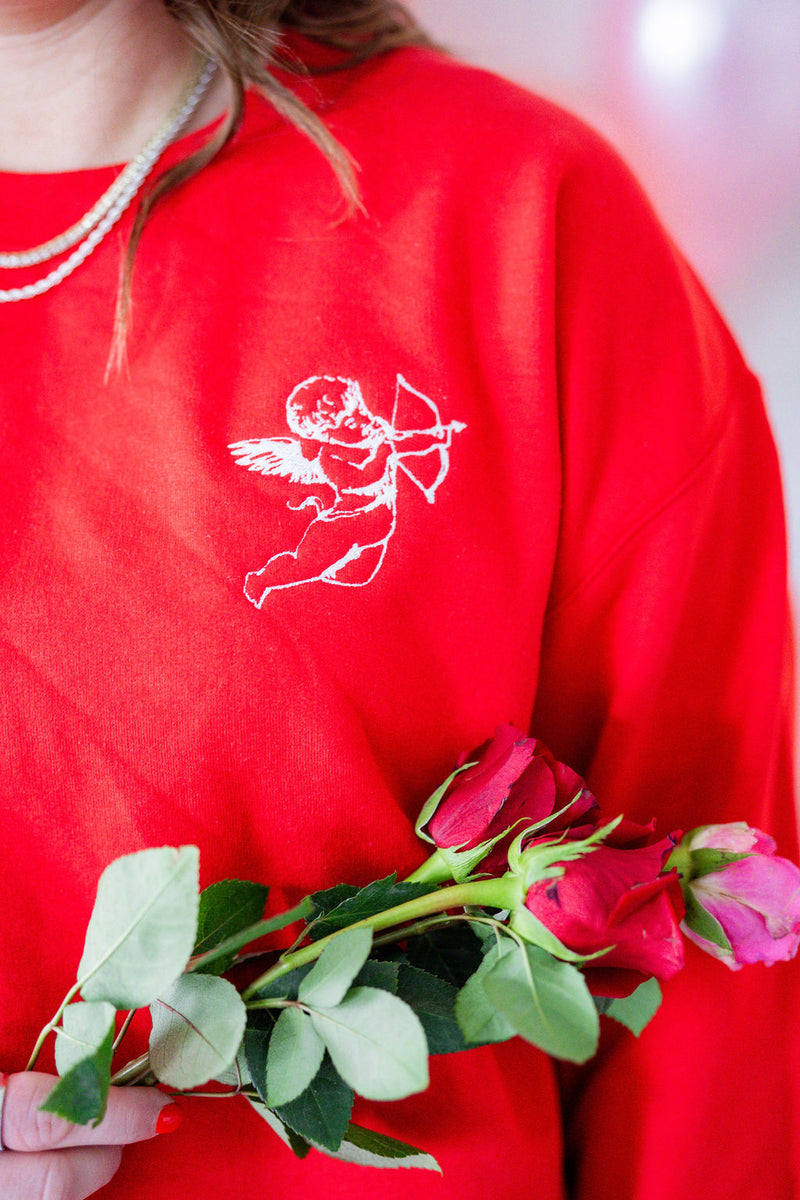 Embroidered/Printed (pf&b) - Lovestruck Cupid - BASIC Fleece