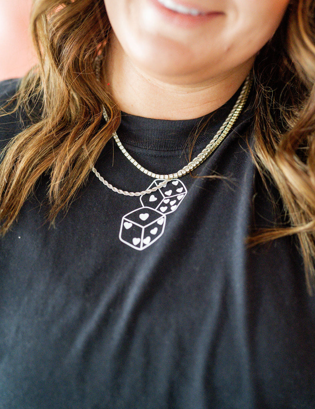 Lucky In Love - Dice (center & hd & b) - Comfort Colors Tee Little Mama Shirt Shop