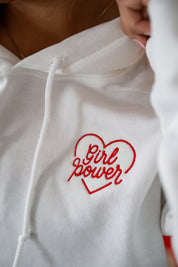 Embroidered/Printed (pf&b) - Girl Power - Basic Fleece Hoodie - Adult Size Little Mama Shirt Shop LLC