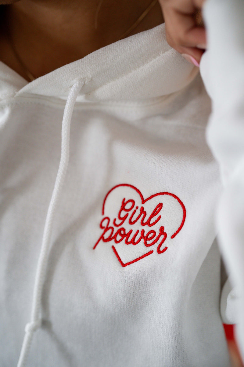 Embroidered/Printed (pf&b) - Girl Power - Basic Fleece Hoodie - Adult Size