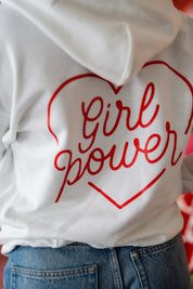 Embroidered/Printed (pf&b) - Girl Power - Basic Fleece Hoodie - Adult Size Little Mama Shirt Shop LLC