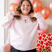 Embroidered/Printed (center&sd) - Hey Boo (Valentine Ghost) - BASIC Fleece Little Mama Shirt Shop LLC