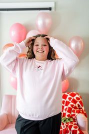 Embroidered/Printed (center&sd) - Hey Boo (Valentine Ghost) - BASIC Fleece Little Mama Shirt Shop LLC