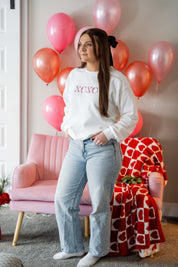 Embroidered - Floral XOXO - BASIC Fleece Little Mama Shirt Shop LLC