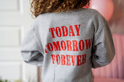 Embroidered/Printed (center&b) - Cherries w/ Today Tomorrow Forever - Child Sweater Little Mama Shirt Shop