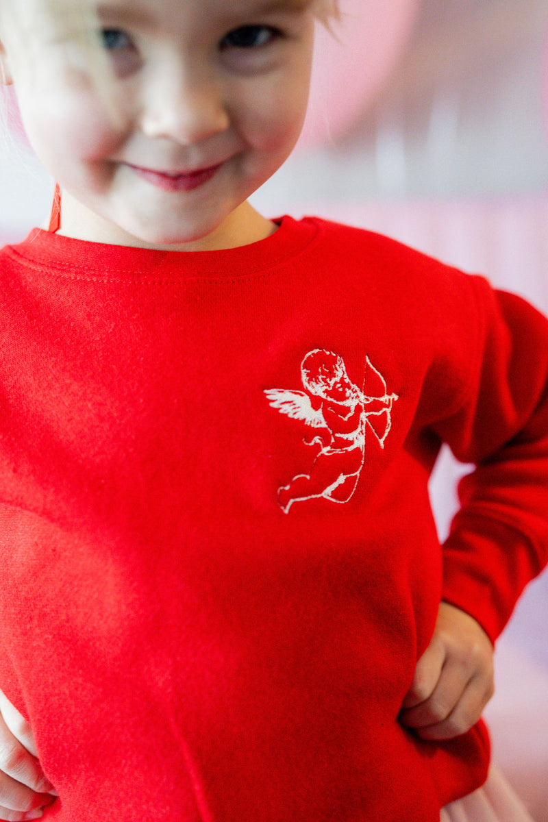 Embroidered/Printed (pf&b) - Lovestruck Cupid - Child Sweater