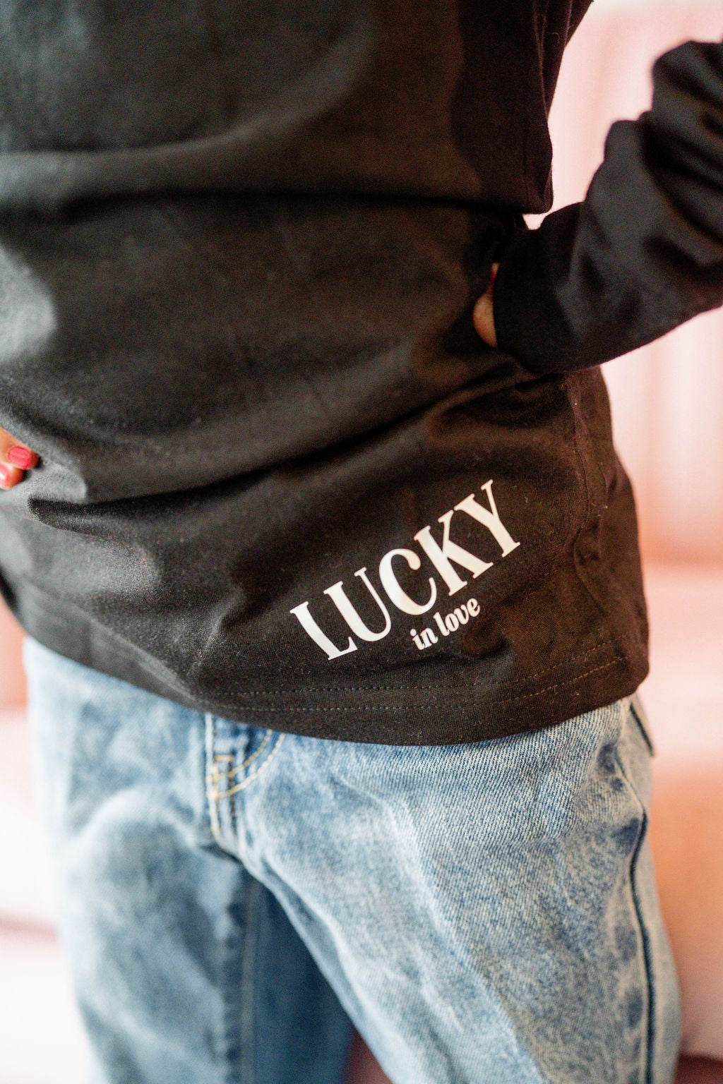 Lucky In Love - Dice (center & hd & b) - Child Long Sleeve Tee Little Mama Shirt Shop