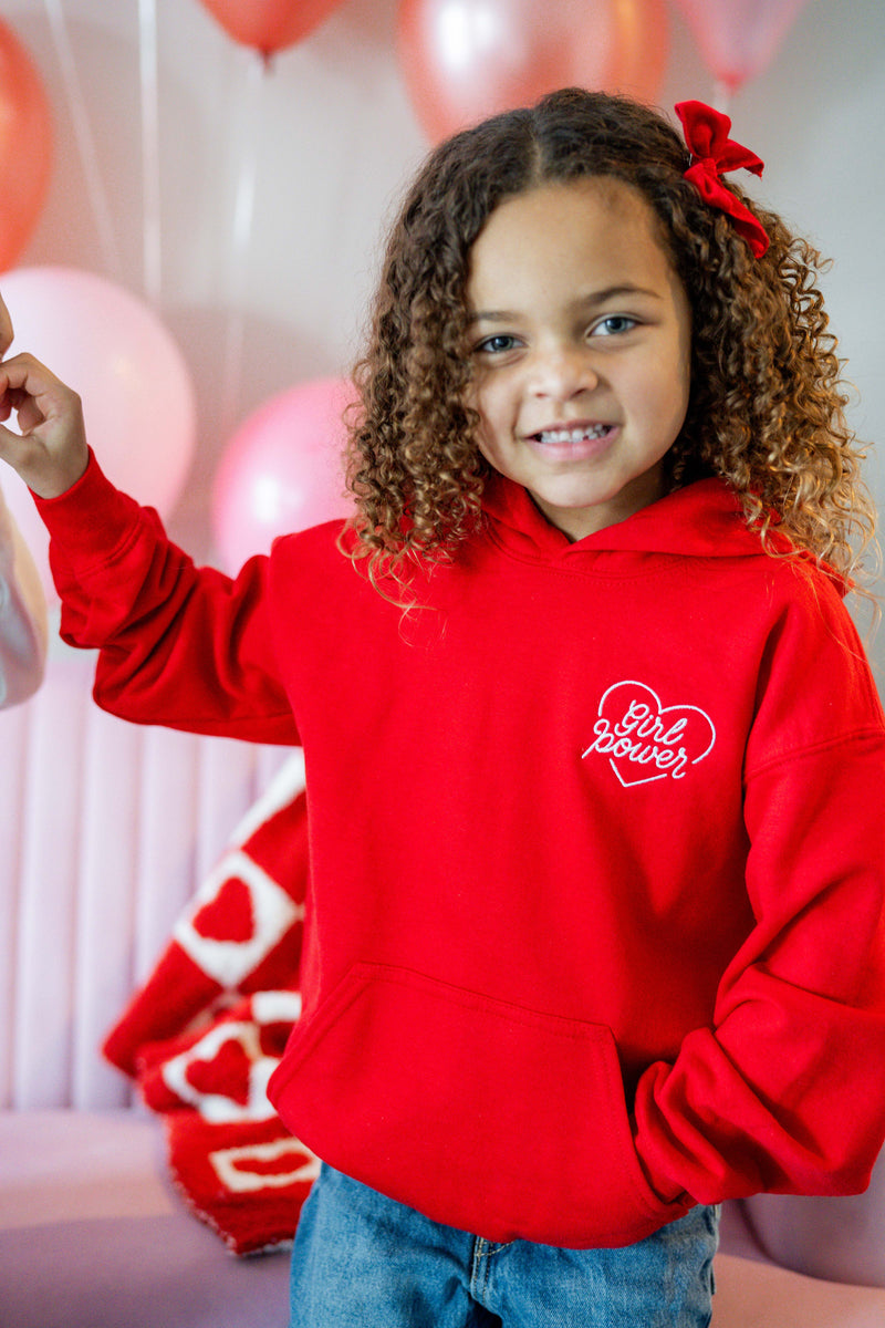 Embroidered/Printed (pf&b) - Girl Power - Basic Fleece Hoodie - Child Size