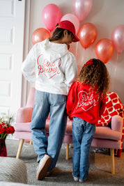 Embroidered/Printed (pf&b) - Girl Power - Basic Fleece Hoodie - Adult Size Little Mama Shirt Shop LLC