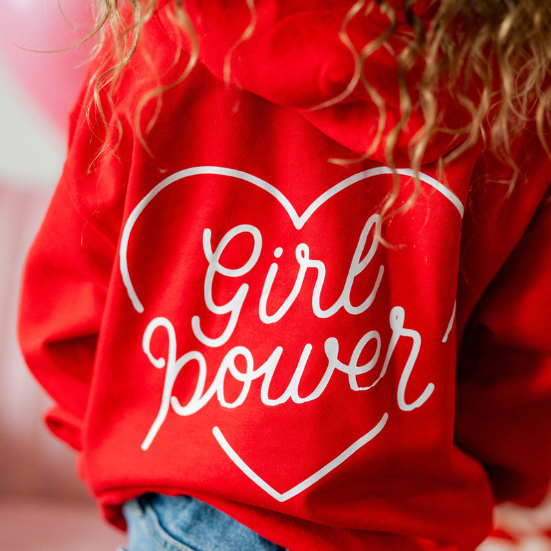 Embroidered/Printed (pf&b) - Girl Power - Basic Fleece Hoodie - Adult Size