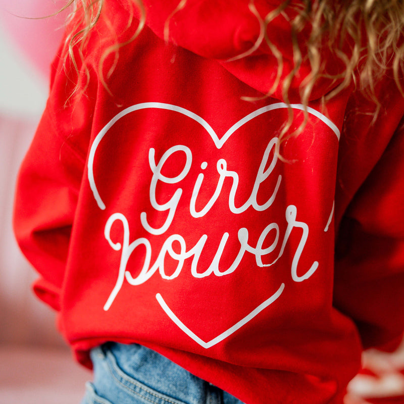 Embroidered/Printed (pf&b) - Girl Power - Basic Fleece Hoodie - Child Size