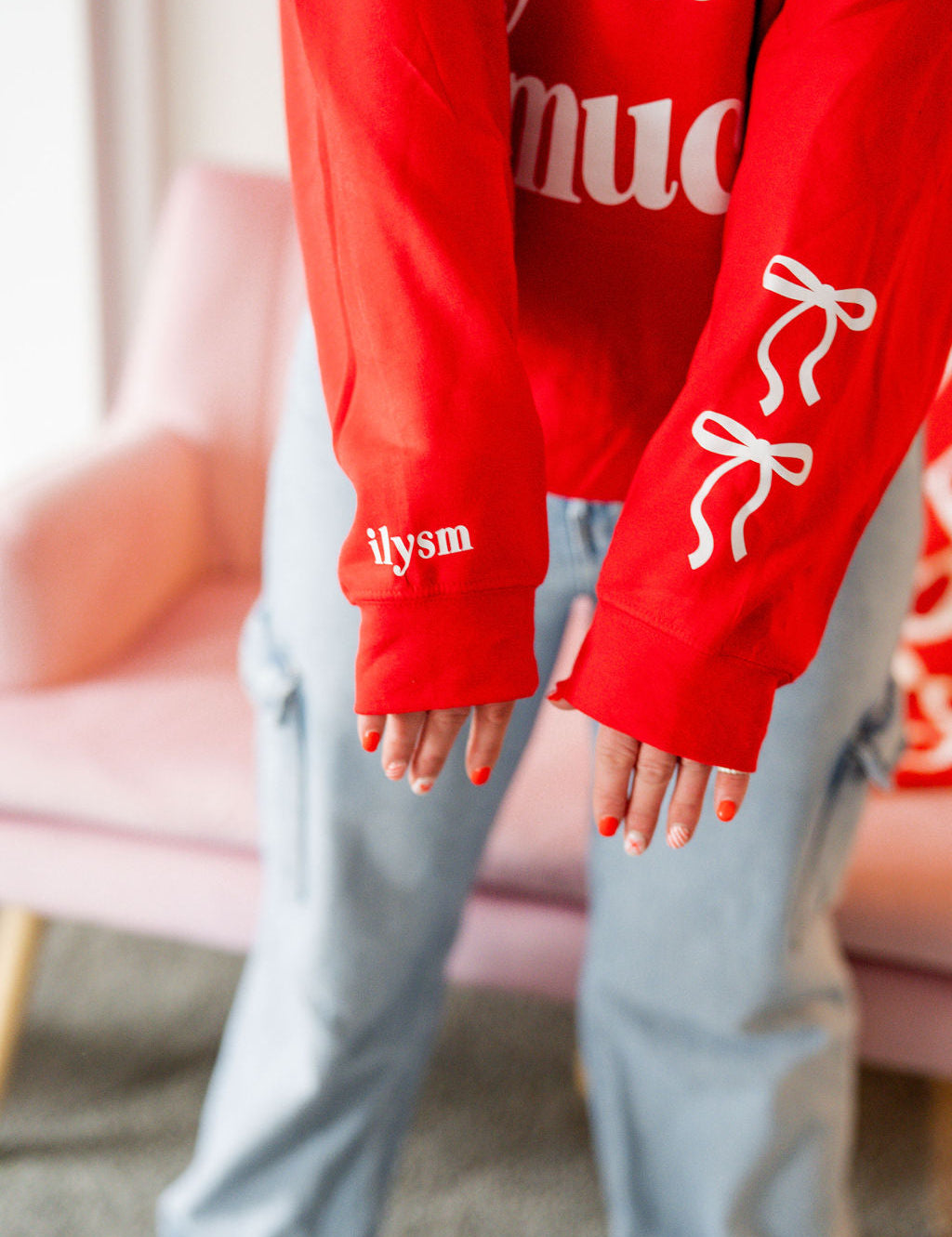 Love You So Much - ILYSM (w&sd) - BASIC Fleece Little Mama Shirt Shop LLC