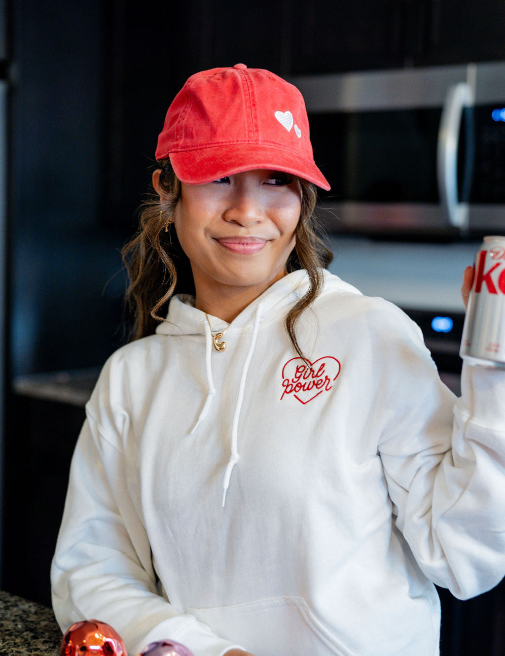 Mini Valentine Hearts - Red Baseball Cap Little Mama Shirt Shop
