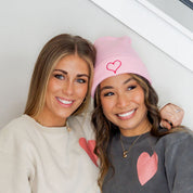 Valentine Heart Outline - Adult Beanie Little Mama Shirt Shop LLC