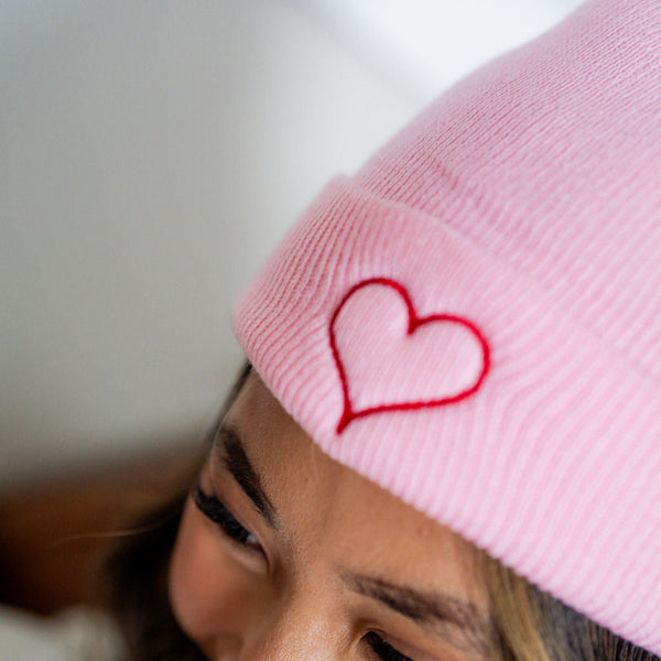 Adult Beanie - Valentine Heart Outline