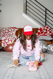 Embroidered/Printed (center&b) - Cherries w/ Today Tomorrow Forever - BASIC Fleece Little Mama Shirt Shop LLC