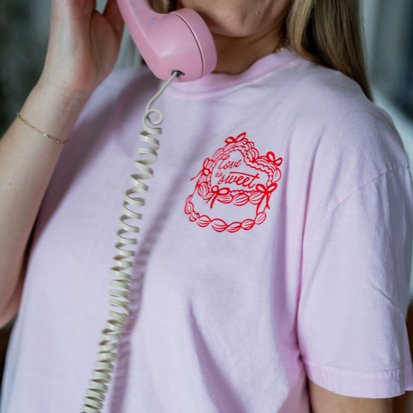 Love Is Sweet (pocket) - Comfort Colors Tee