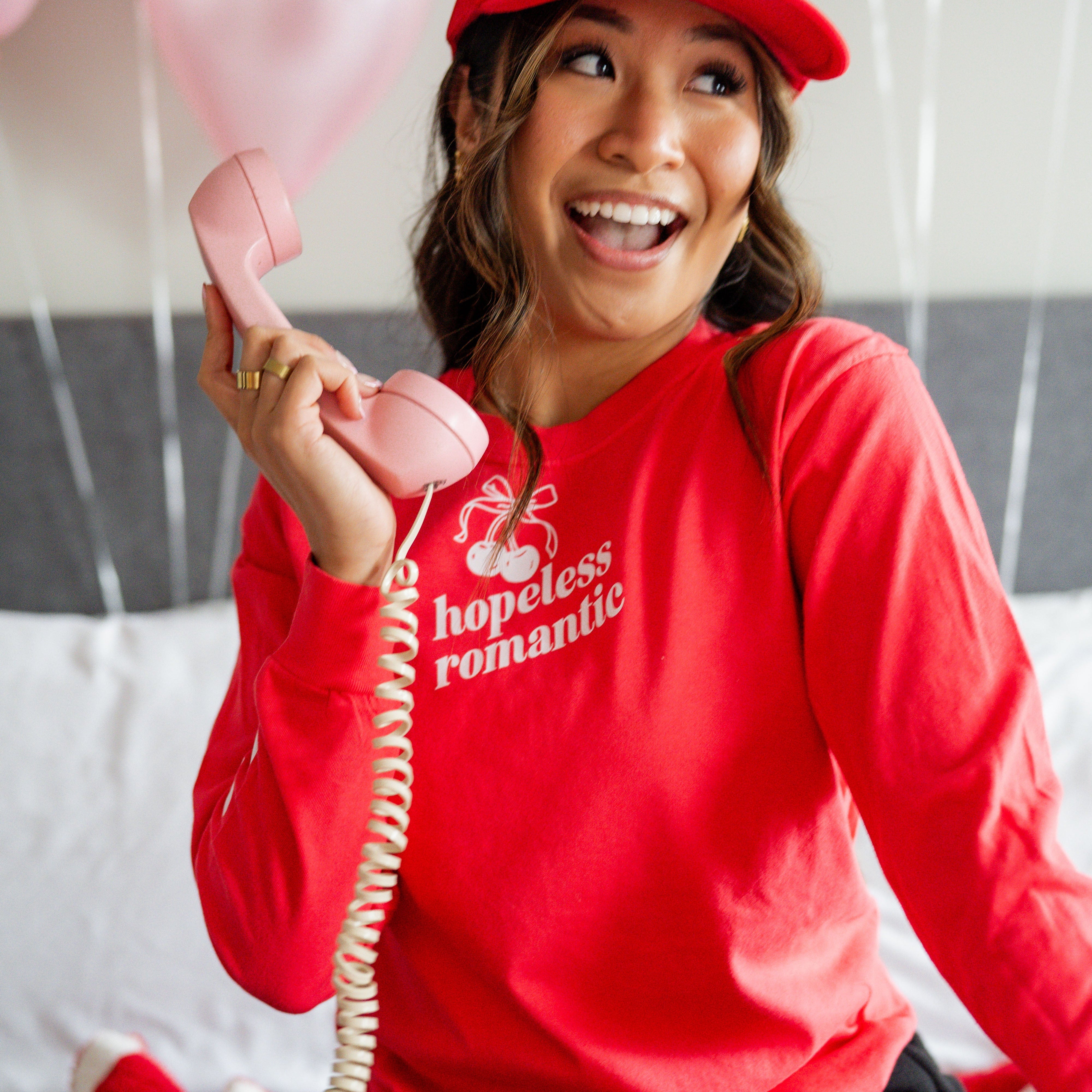 Hopeless Romantic (center&sd) - Long Sleeve Comfort Colors Tee Little Mama Shirt Shop