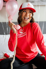 Hopeless Romantic - Red/White Trucker Hat Little Mama Shirt Shop