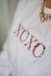 Embroidered - Floral XOXO - LONG SLEEVE Comfort Colors Tee Little Mama Shirt Shop