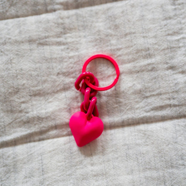 LMSS® KEYCHAIN - Hot Pink Heart Chain