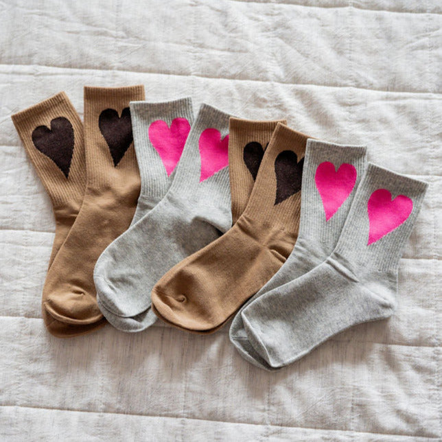 2025 LMSS® LOVE NOTES - Adult Size HEART CREW SOCKS Little Mama Shirt Shop LLC