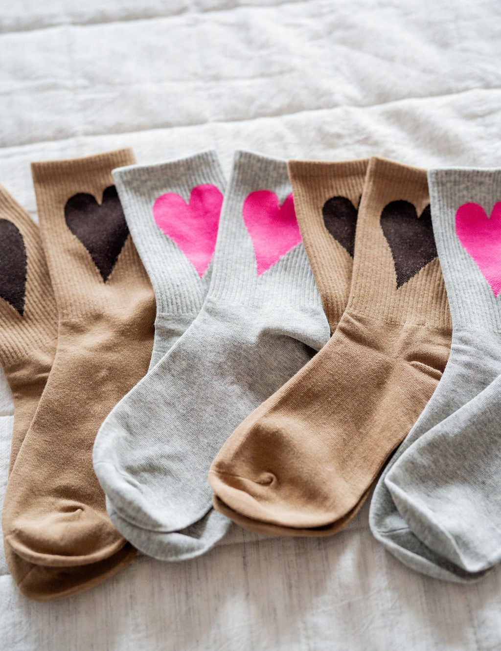 2025 LMSS® LOVE NOTES - Adult Size HEART CREW SOCKS Little Mama Shirt Shop LLC
