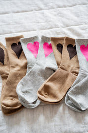 2025 LMSS® LOVE NOTES - Adult Size HEART CREW SOCKS Little Mama Shirt Shop LLC