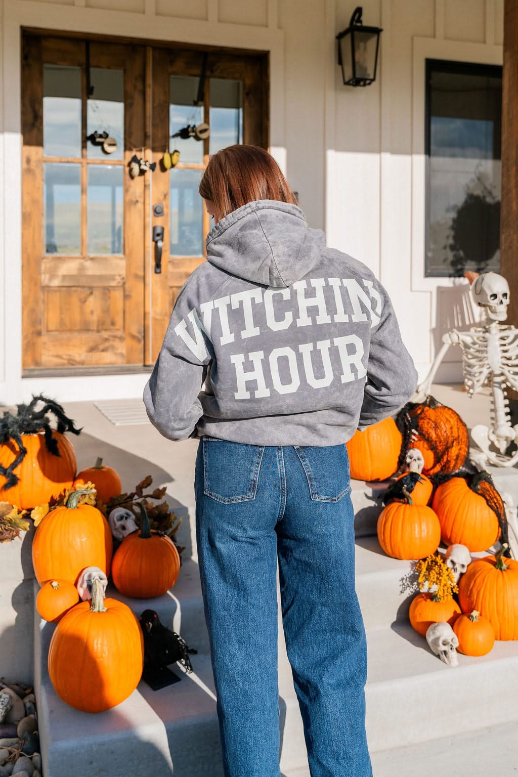 Witching Hour Halloween Vintage Hoodie | Women's Spooky Sweatshirt Little Mama Shirt Shop LLC