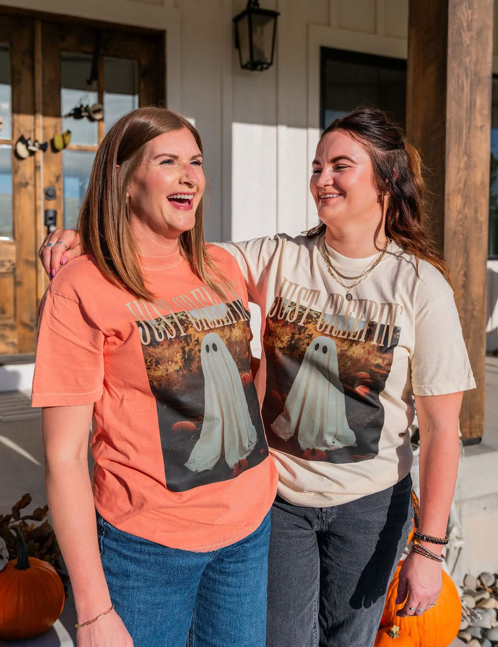 Just Creepin' Halloween Comfort Colors Tee | Women's Spooky Halloween Shirt Little Mama Shirt Shop LLC