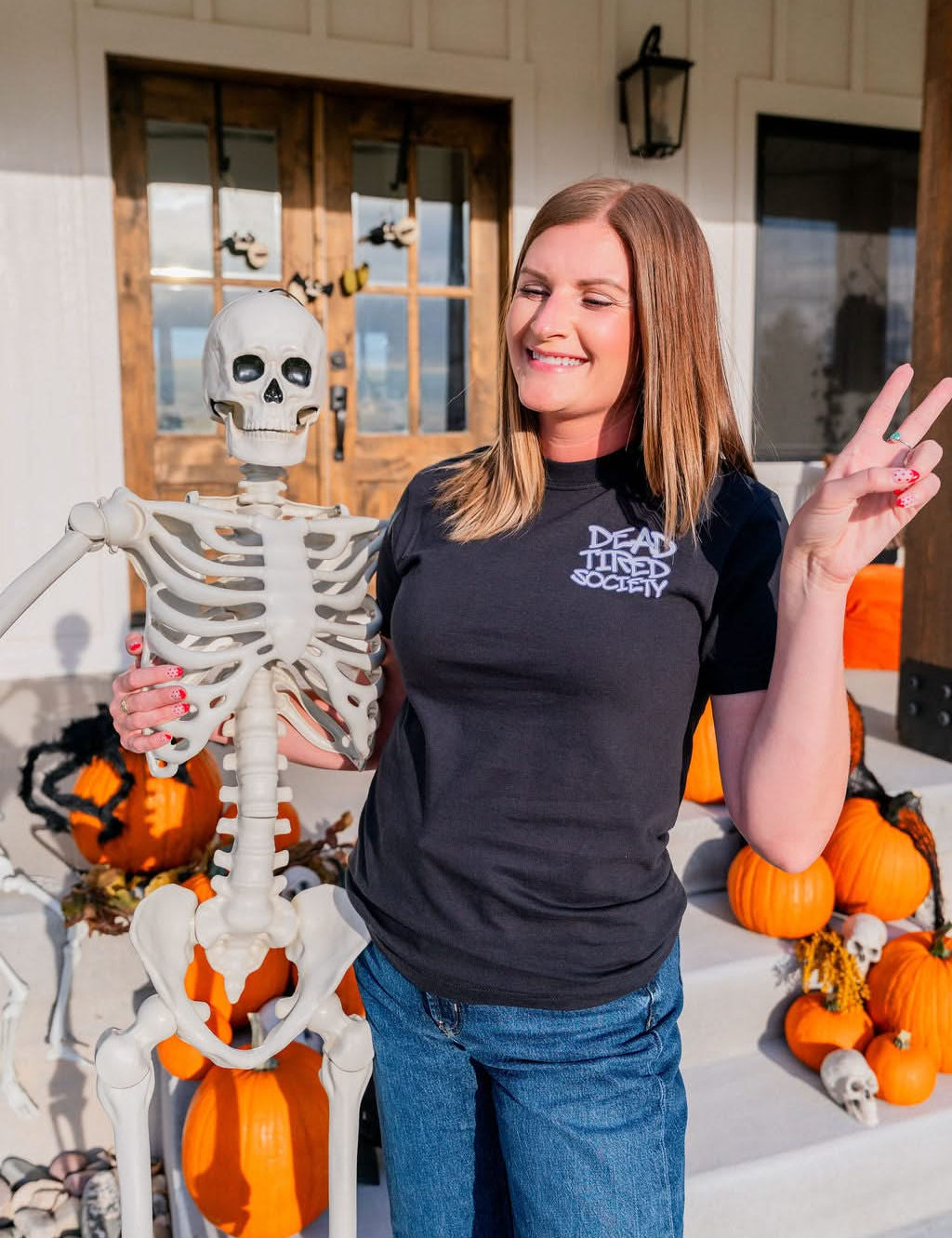Dead Tired Society Halloween Black Comfort Colors Tee | Mom & Dad Halloween Shirt Little Mama Shirt Shop LLC