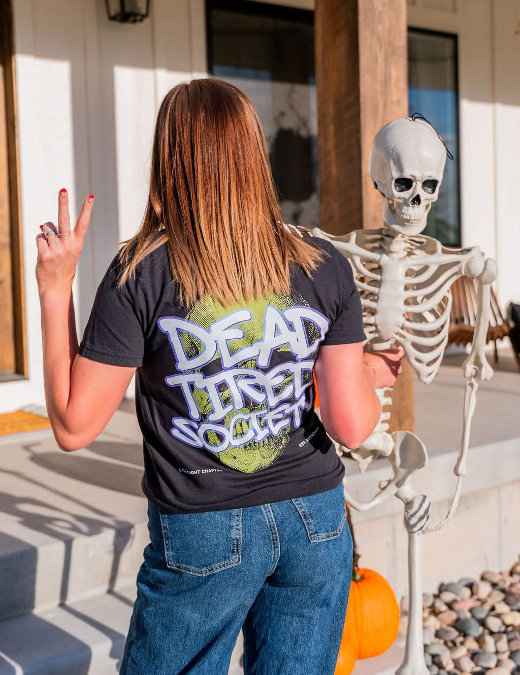 Dead Tired Society Halloween Black Comfort Colors Tee | Mom & Dad Halloween Shirt Little Mama Shirt Shop LLC