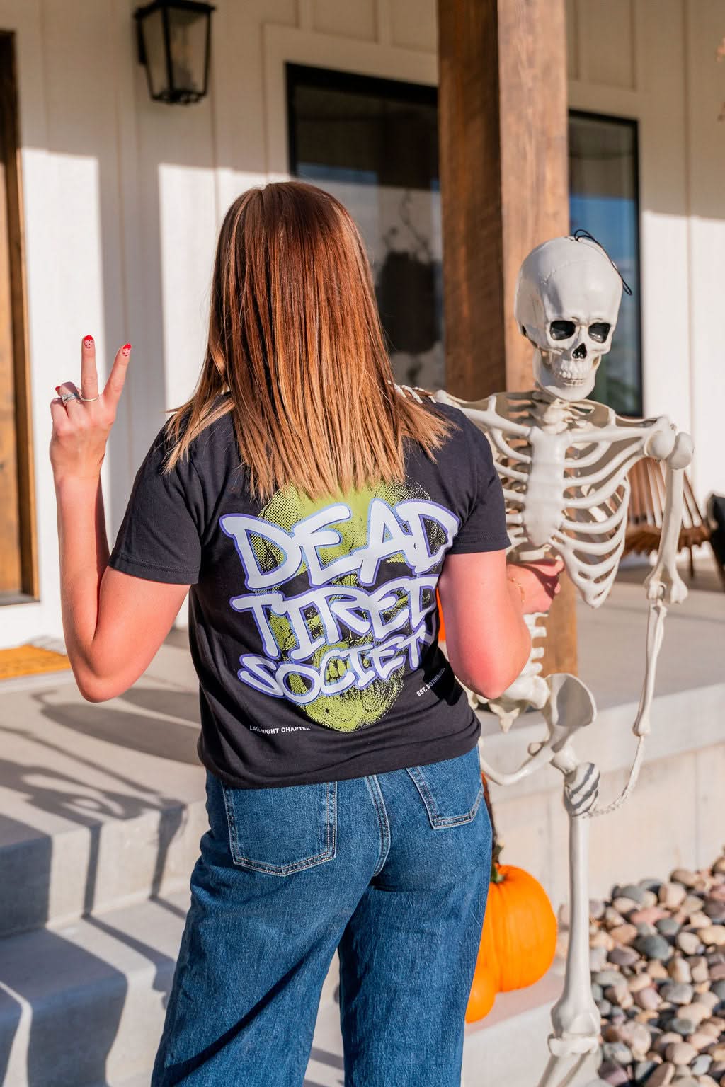 Dead Tired Society Halloween Black Comfort Colors Tee | Mom & Dad Halloween Shirt Little Mama Shirt Shop LLC