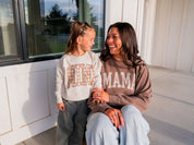 Choose Your Mom Name - Brown Gingham Print - Pigment Crewneck Sweatshirt | Little Mama Shirt Shop Little Mama Shirt Shop LLC