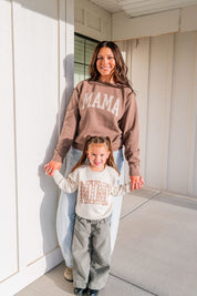 MINI Brown Gingham Elevated Fleece – Child Sweatshirt | Little Mama Shirt Shop Little Mama Shirt Shop LLC