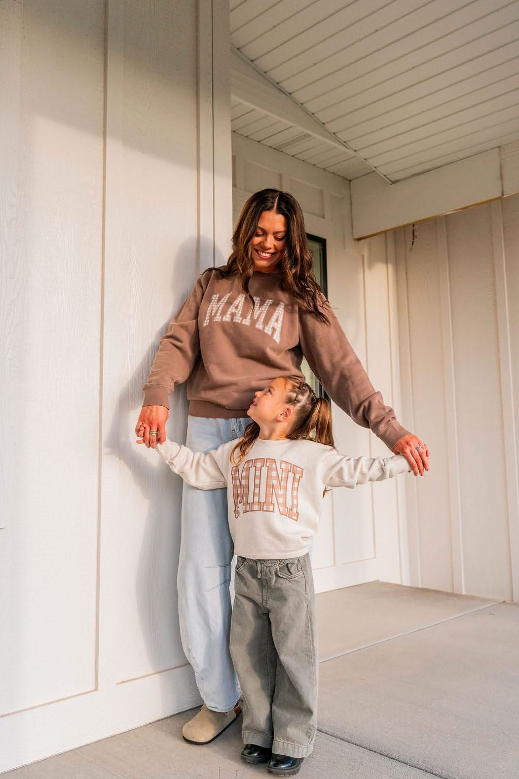 MINI Brown Gingham Elevated Fleece – Child Sweatshirt | Little Mama Shirt Shop Little Mama Shirt Shop LLC