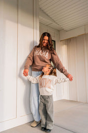 MINI Brown Gingham Elevated Fleece – Child Sweatshirt | Little Mama Shirt Shop Little Mama Shirt Shop LLC