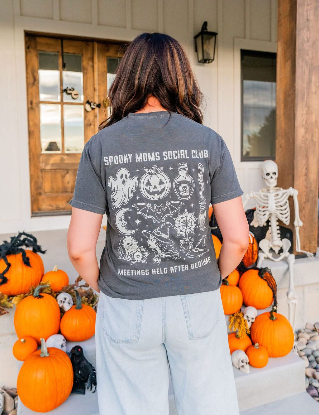 Spooky Moms Social Club Halloween Comfort Colors Tee | Mom Halloween Shirt Little Mama Shirt Shop LLC