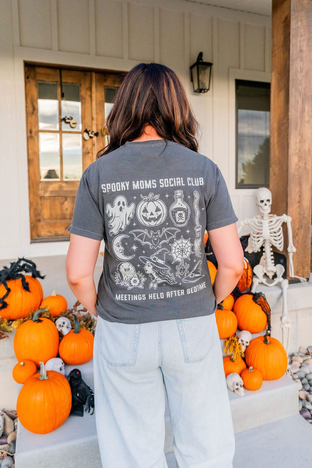Spooky Moms Social Club Halloween Comfort Colors Tee | Mom Halloween Shirt Little Mama Shirt Shop LLC