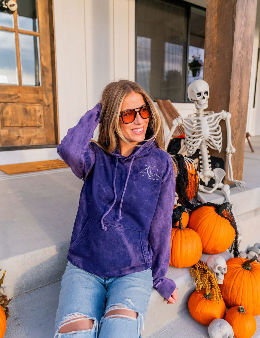 Witching Hour Halloween Vintage Hoodie | Women's Spooky Sweatshirt Little Mama Shirt Shop LLC