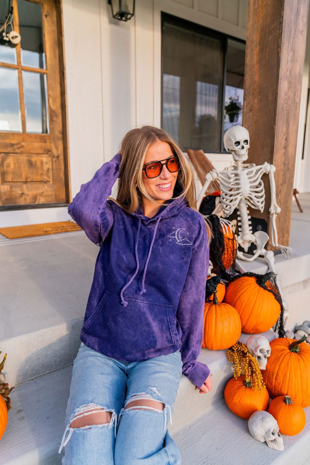 Witching Hour Halloween Vintage Hoodie | Women's Spooky Sweatshirt Little Mama Shirt Shop LLC