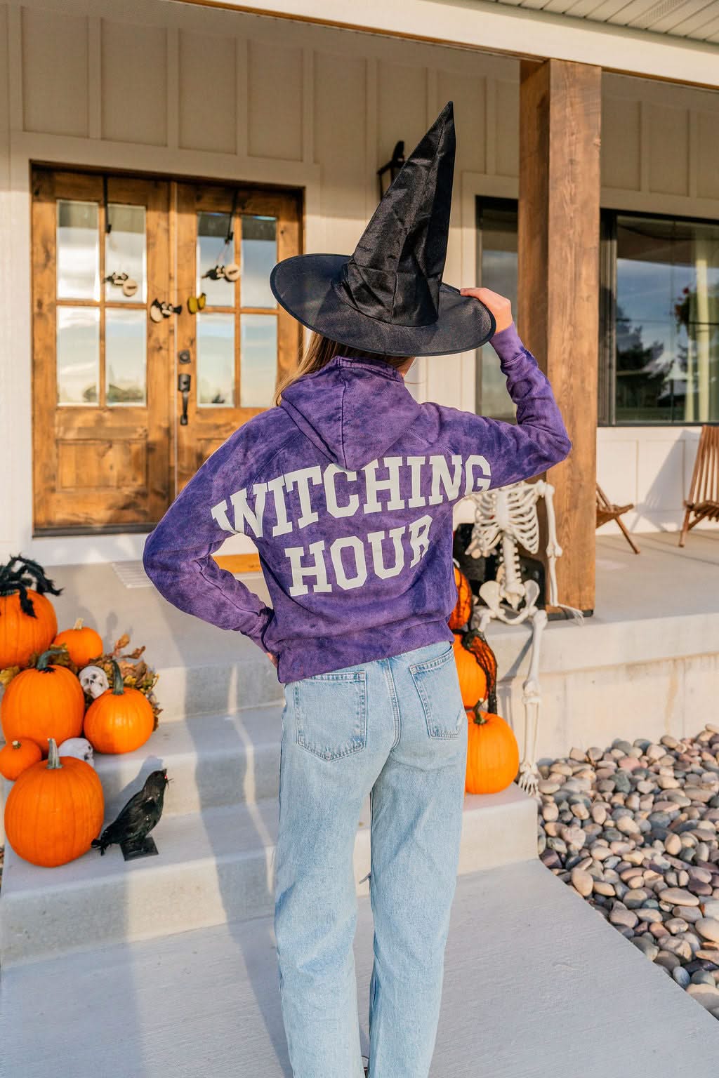 Witching Hour Halloween Vintage Hoodie | Women's Spooky Sweatshirt Little Mama Shirt Shop LLC
