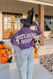 Witching Hour Halloween Vintage Hoodie | Women's Spooky Sweatshirt Little Mama Shirt Shop LLC