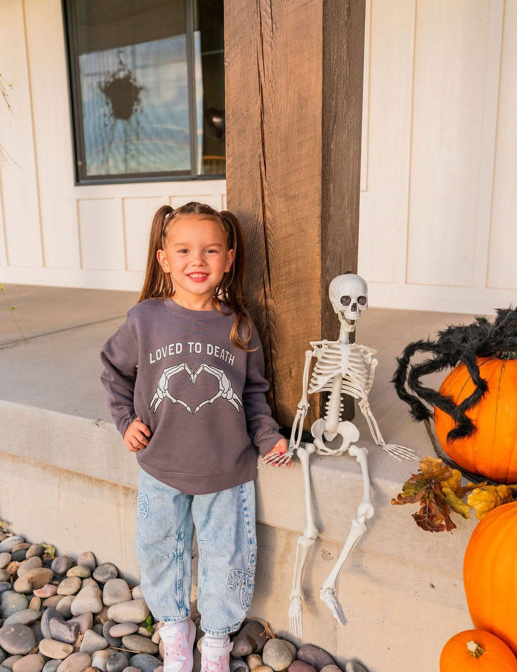 'Love You To Death' Halloween Child Crewneck | Kids Halloween Sweatshirt Little Mama Shirt Shop LLC