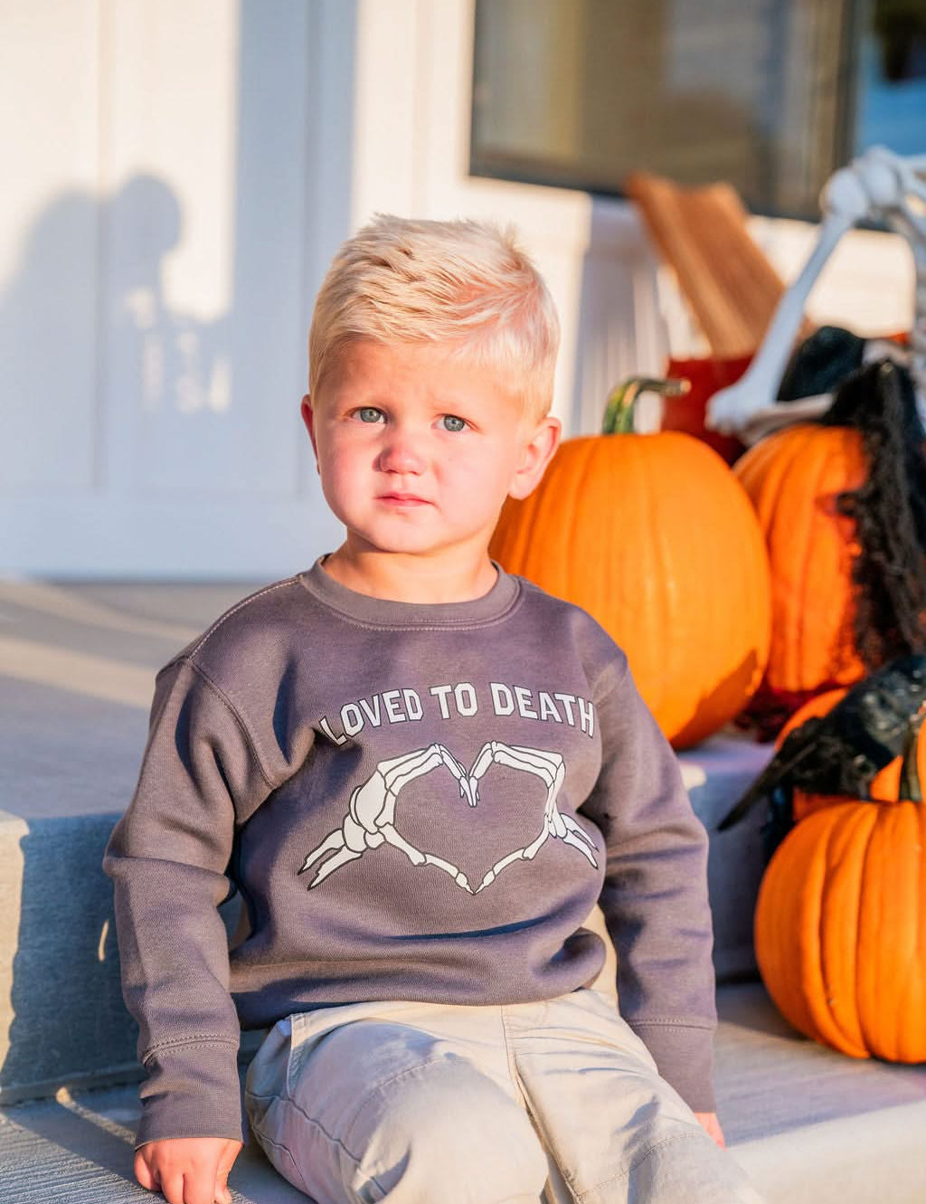 'Love You To Death' Halloween Child Crewneck | Kids Halloween Sweatshirt Little Mama Shirt Shop LLC