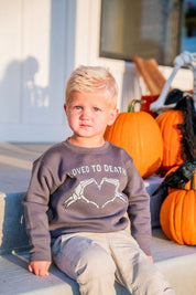 'Love You To Death' Halloween Child Crewneck | Kids Halloween Sweatshirt Little Mama Shirt Shop LLC