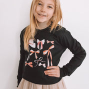 Pink And Red Valentine Bows - Child Long Sleeve Tee Little Mama Shirt Shop