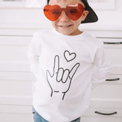 Sign Language - I Love You - Child LONG SLEEVE Tee Little Mama Shirt Shop