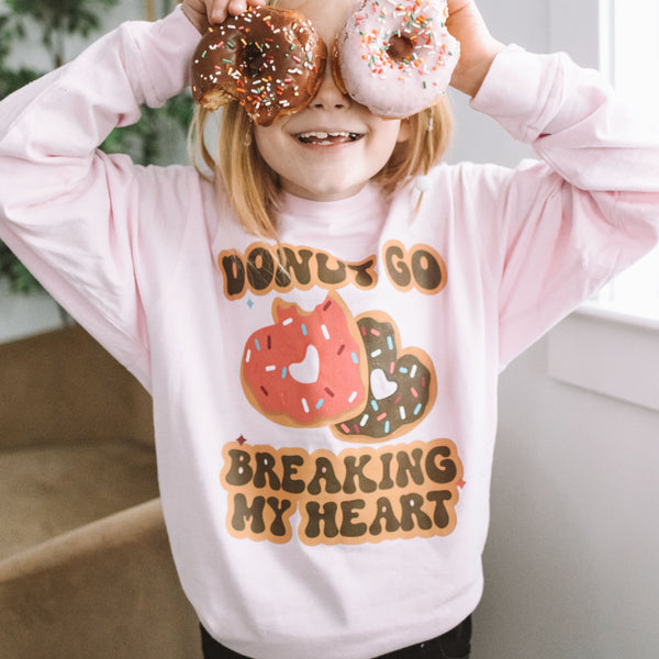 Donut Go Breaking My Heart - Child LONG SLEEVE Tee